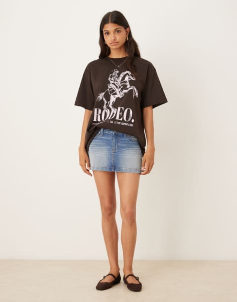 Cotton:On Micro low denim skirt in blue - view 1