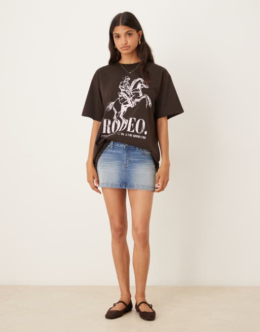 Cotton:On Micro low denim skirt in blue