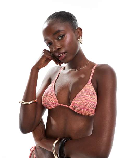 Cotton:On Micro slider triangle bikini top in multi - view 1