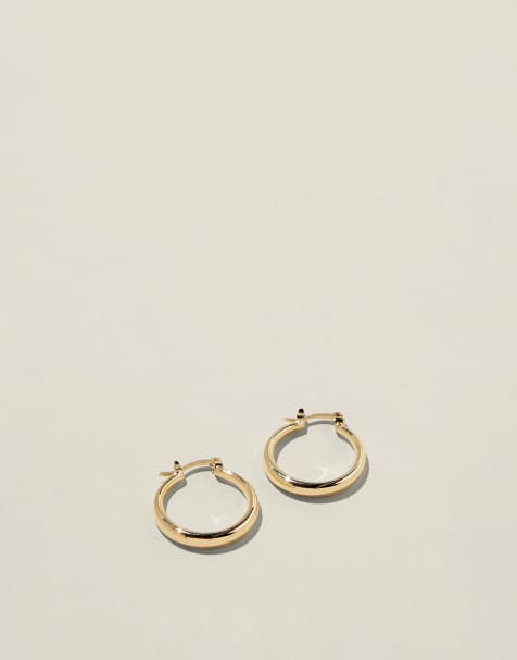 Cotton:On Mid hoop earring in gold - view 1