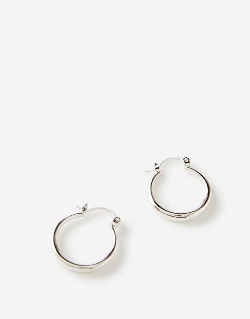 Cotton:On Mid hoop earring in silver