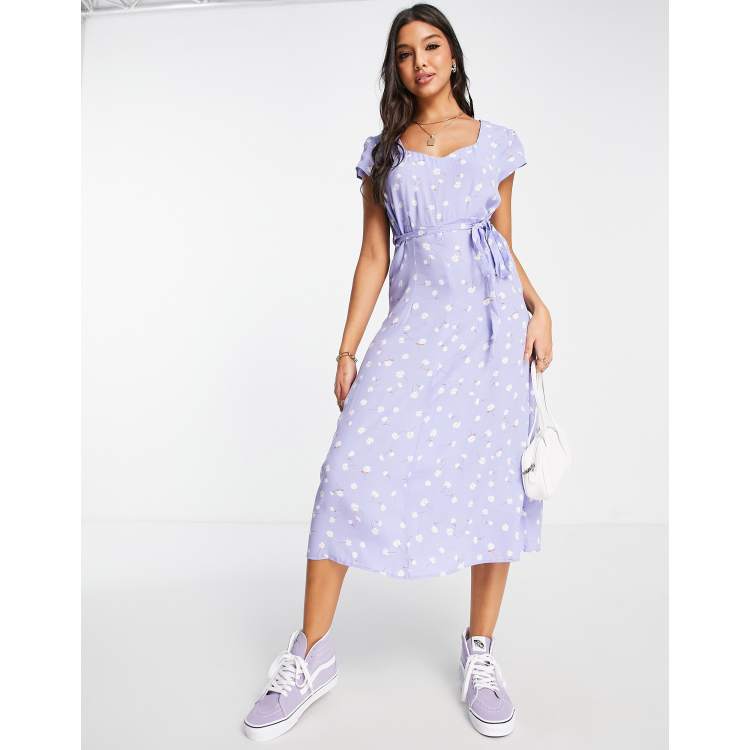 Cotton On midi tea dress in lilac floral