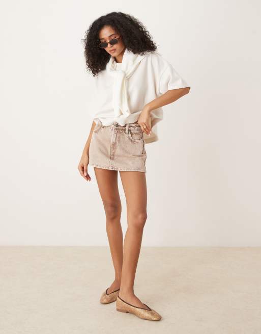 Cotton:On Mini denim skort in beige