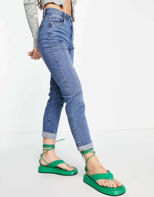 CottonOn mom jean in mid wash ASOS
