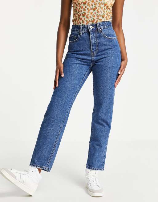 Cotton:On - Mom jeans in blauw met donkere wassing