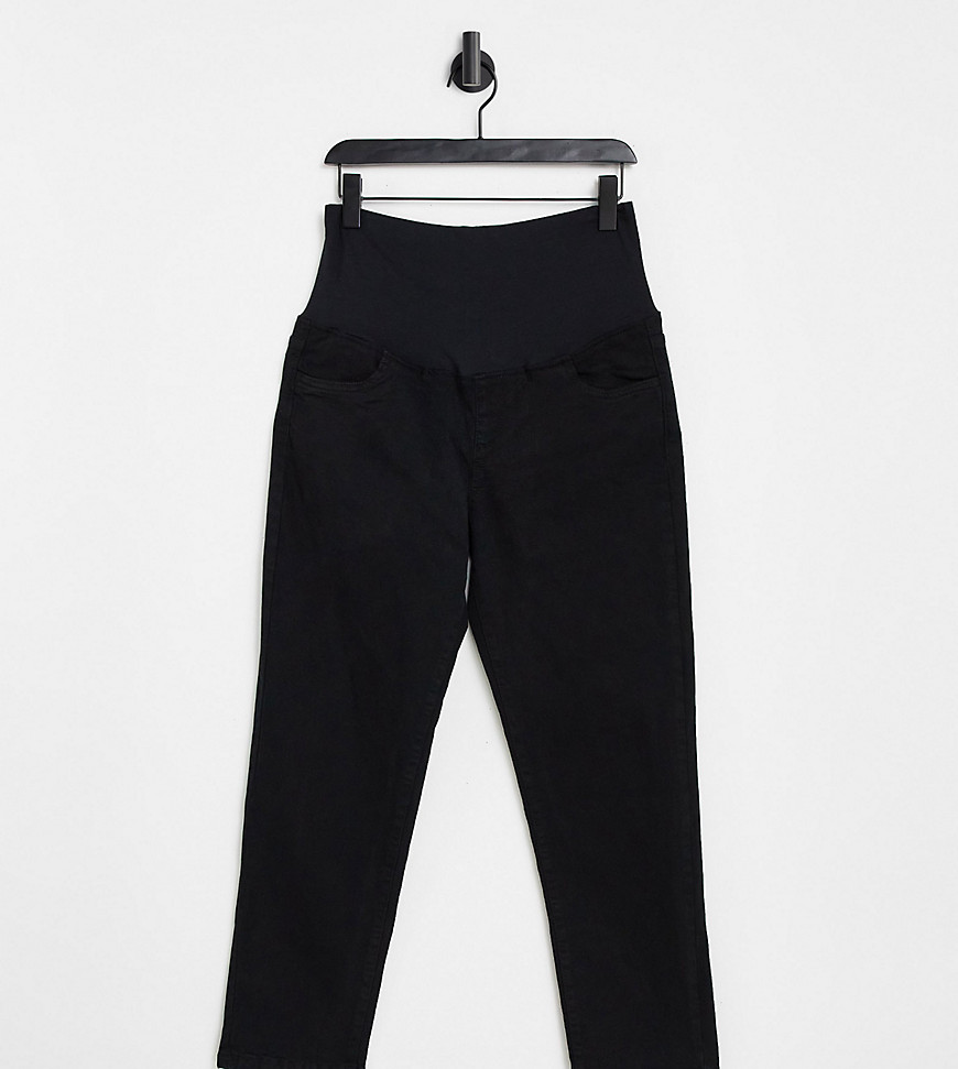 Cotton:On – Mom-Jeans in Schwarz mit Stretch und Überbauchbund