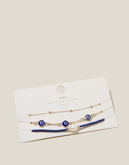 Cotton:On Multipack beaded bracelet in gold
