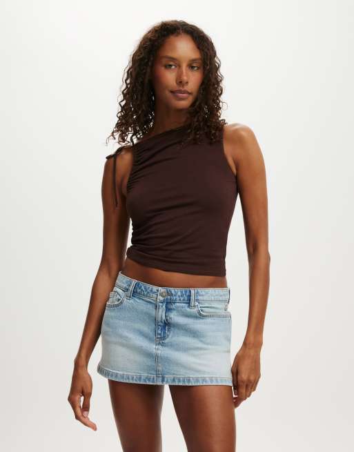 Cotton:On Nikki gathered tank in burgundy