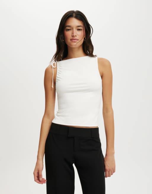 Cotton:On Nikki gathered tank in white