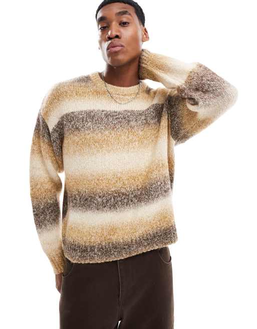 Cotton:On Ombre crew knit in beige