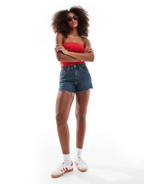 Cotton:On Original cut off denim short in blue - view 1