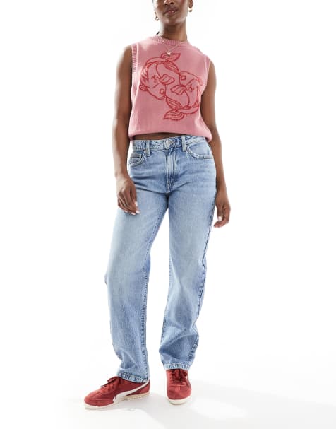 Cotton:On Original straight jean in mid blue - view 1