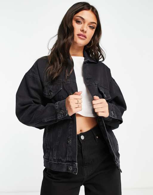 Cotton:On oversized denim jacket in black | ASOS