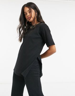 Cotton:On oversized ribbed tee in black