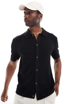 Cotton:On Pablo short sleeve shirt in black