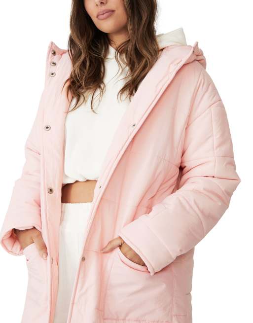 Cotton:On padded maxi coat in cream , 2 of 4