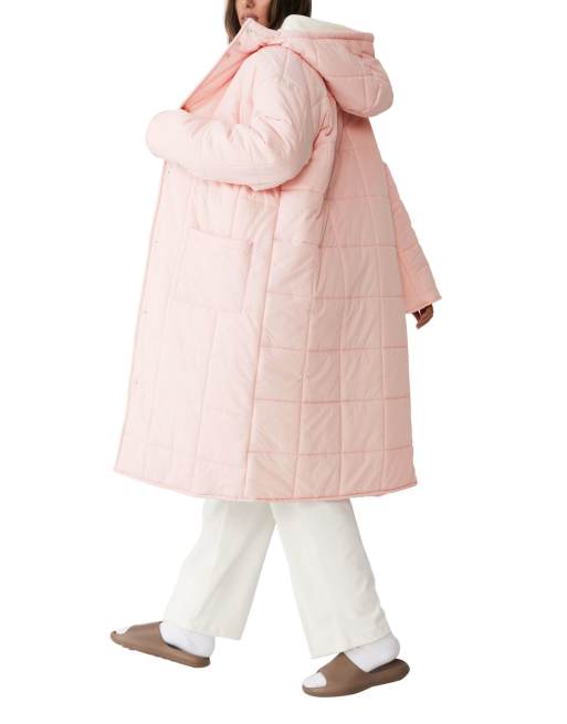 Cotton:On padded maxi coat in cream , 3 of 4
