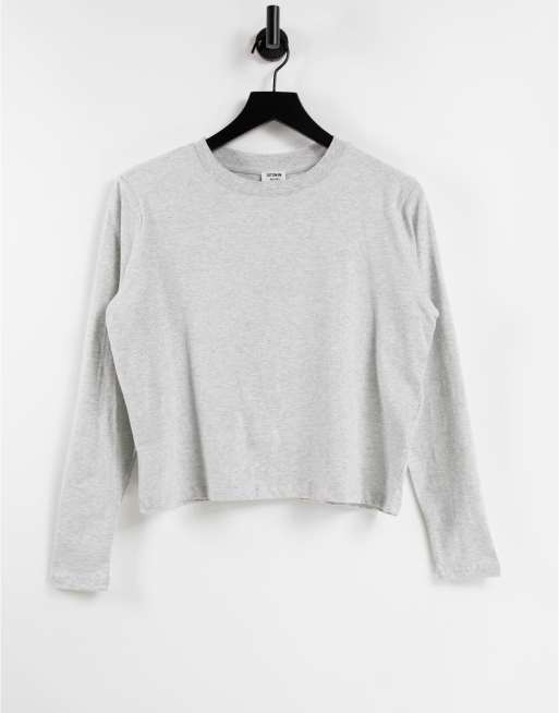 Cotton:On padded shoulder sweatshirt in gray heather