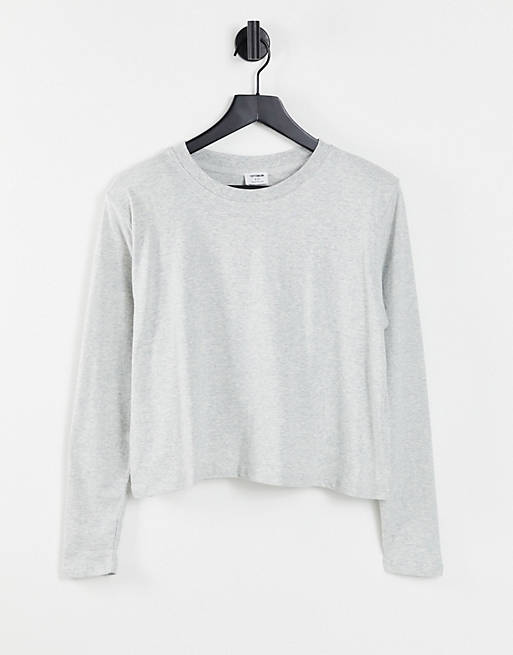Cotton:On padded shoulder sweatshirt in grey marle