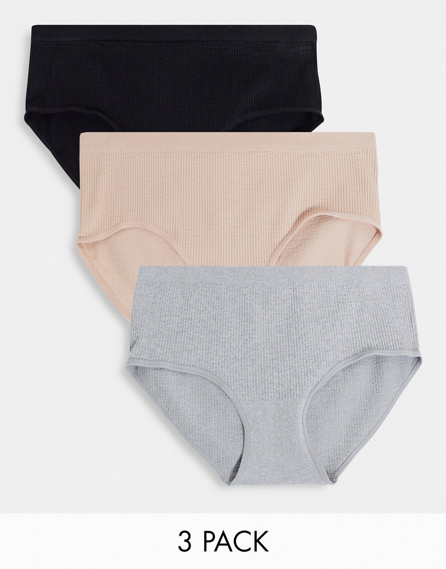 Cotton:On - Pakke med 3 par multifarvede sømløse shorts-Sort