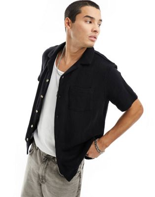 Cotton:On Palma short sleeve shirt in black - ASOS Price Checker