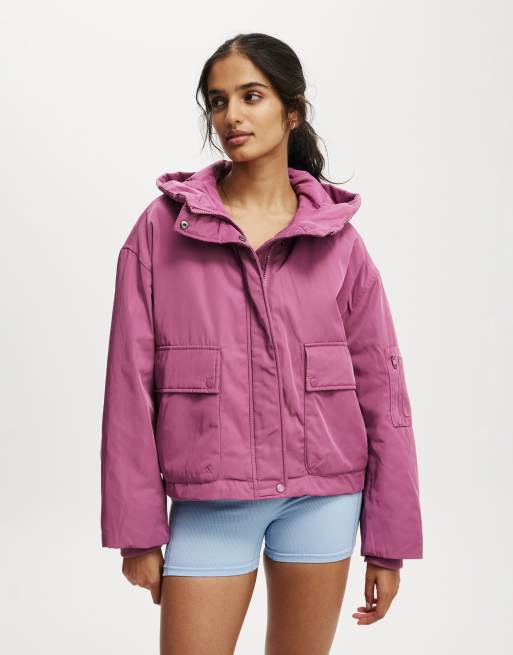 Cotton:On Patch pocket hooded jacket in purple
