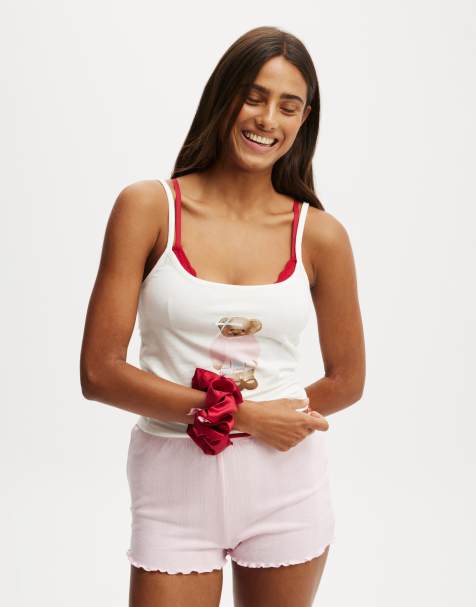Cotton:On Peached jersey longline cami in coconut milk/grandma bear - view 1