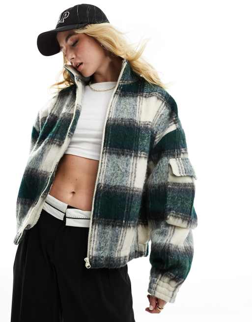 Cotton:On Plaid Jacket in green check