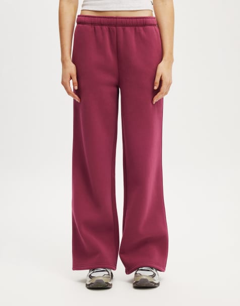 Cotton:On Plush essential straight leg sweatpant in red - view 1