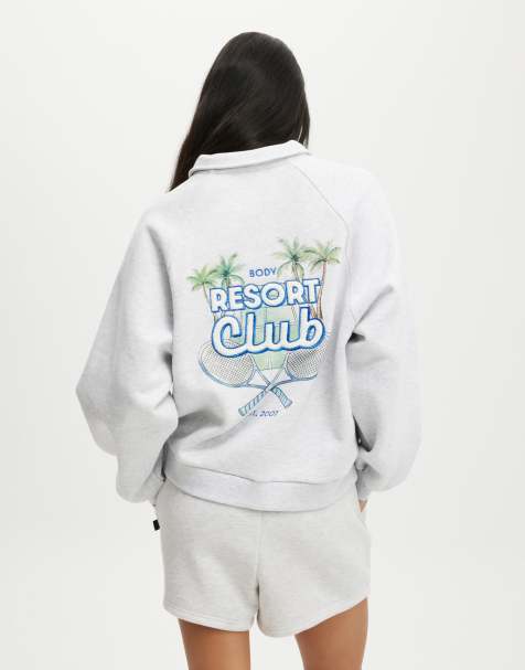 Cotton:On Plush graphic polo in cloudy grey marle/resort club - view 1