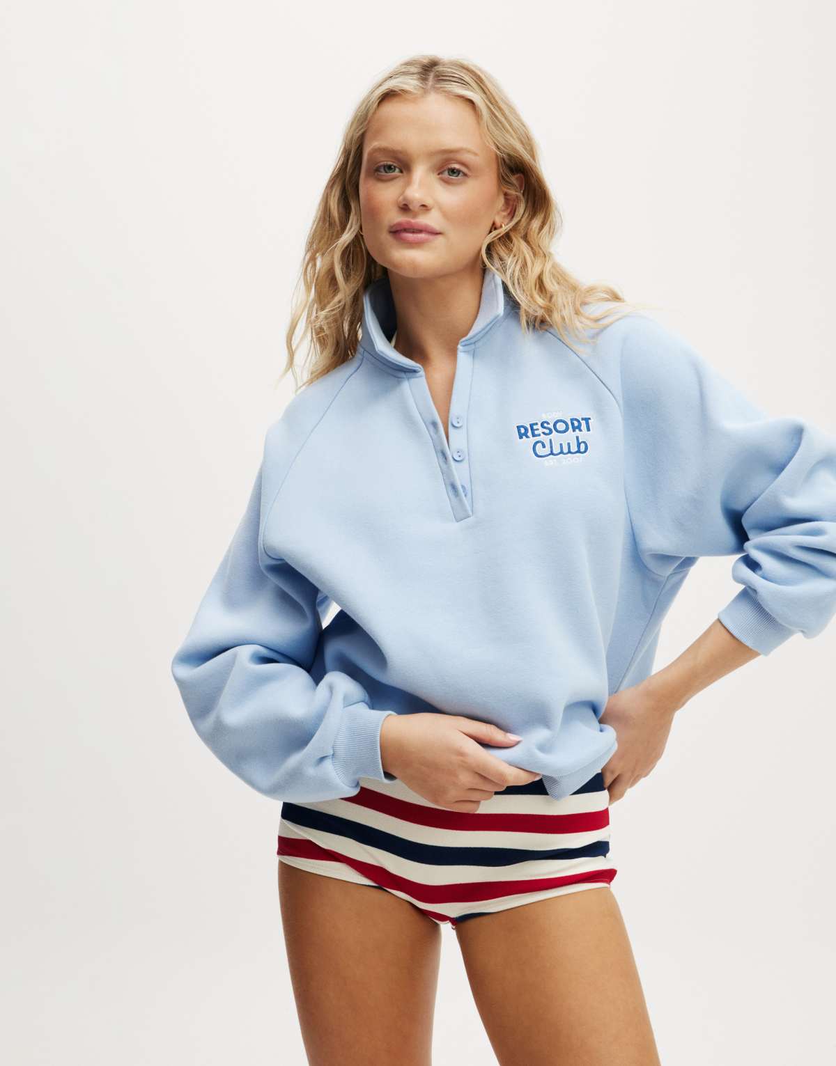 Cotton:On Plush graphic polo in windsurfer/resort club