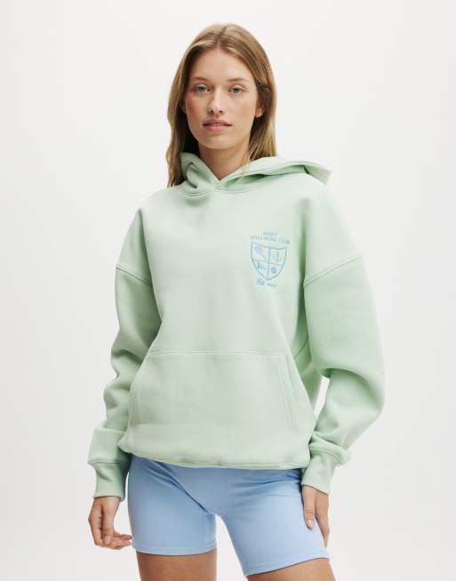 Cotton:On Plush premium graphic hoodie in green
