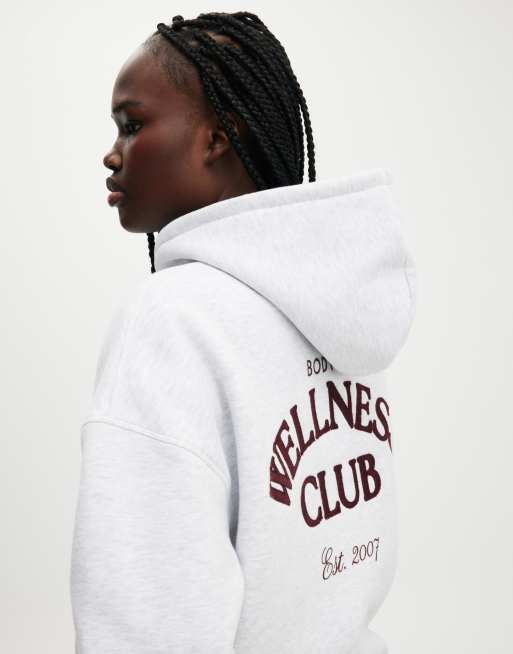 Cotton:On Plush premium graphic hoodie in grey