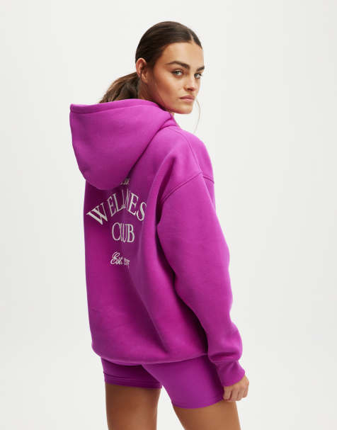 Cotton:On Plush premium graphic hoodie in purple - view 1