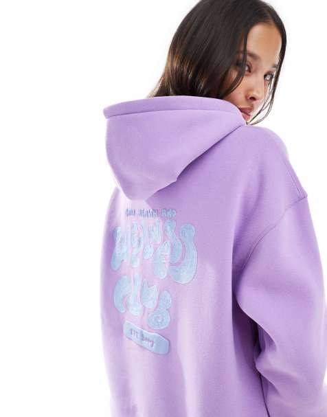 Cotton:On Plush premium graphic hoodie in purple - view 1