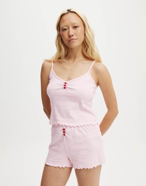 Cotton:On Pointelle rose cami in french fairytale - view 1