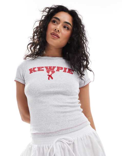 Cotton:On Pointelle sleep tee in lcn kew/kewpie pose - view 1