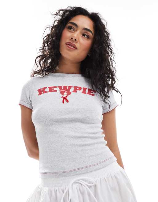Cotton:On Pointelle sleep tee in lcn kew/kewpie pose