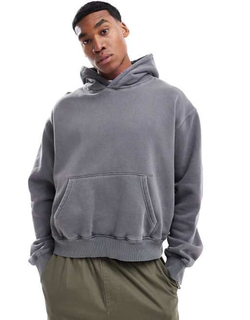 Cotton On Premium cropped fit hoodie in grey