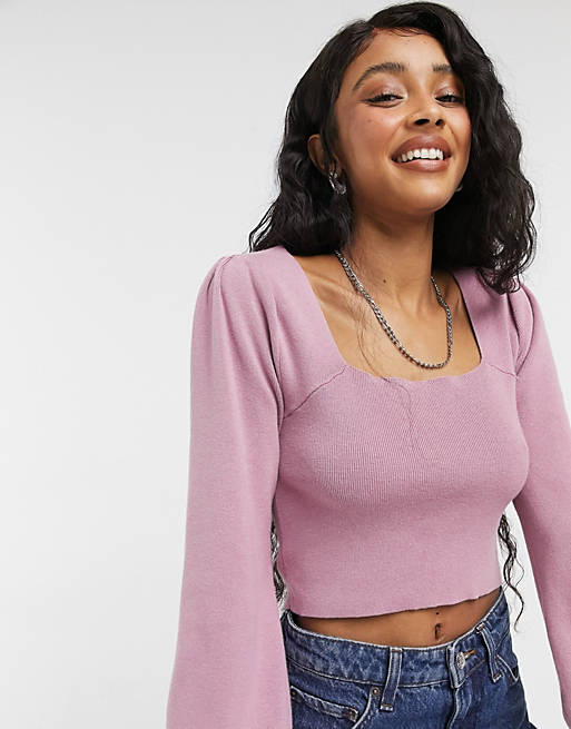 Cotton:On puff long sleeve top in pink
