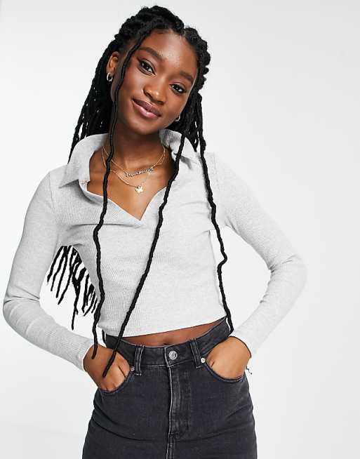 Cotton:On Pull court boutonné Gris ASOS Cotton:On Pull court boutonné Gris ASOS