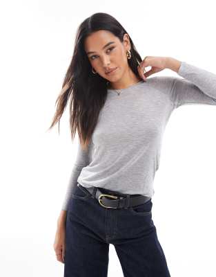 Cotton:On Raglan long sleeve top in grey