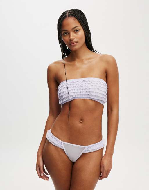 Cotton:On Rara ruffle bandeau in purple