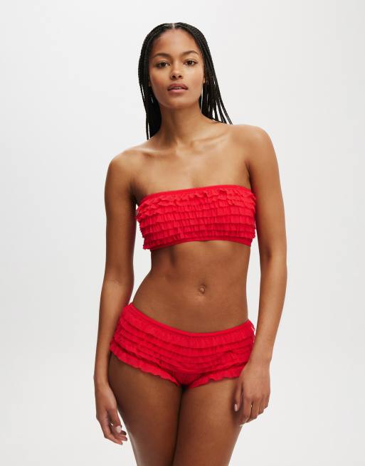 Cotton:On Rara ruffle bandeau in red