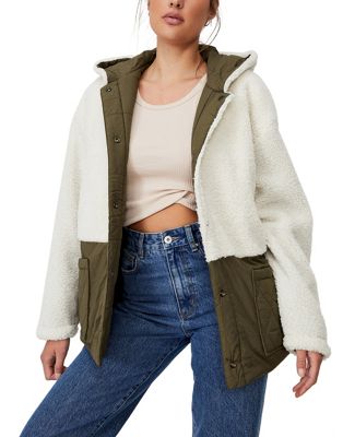 Cotton:On cabin fleece explorer jacket in sage green