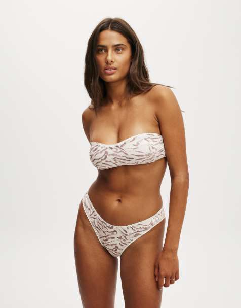 Cotton:On Refined high side brazilian bikini bottom in off-white - view 1