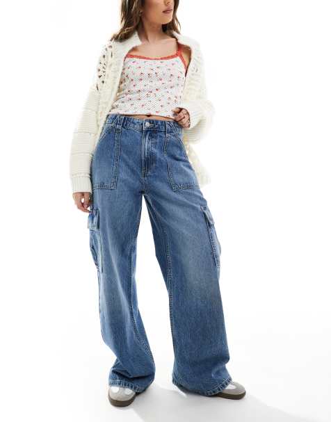 Cotton:On Relaxed cargo jean in blue - view 1
