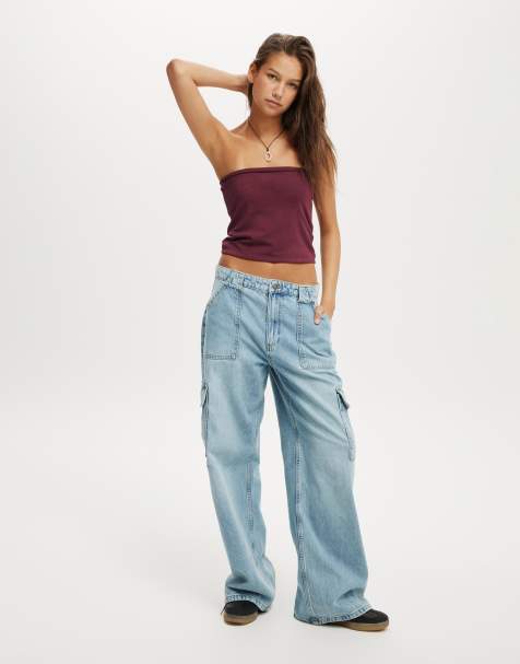 Cotton:On Relaxed cargo jean in blue - view 1