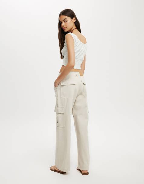 Cotton:On Relaxed cargo jean in soft taupe - view 1