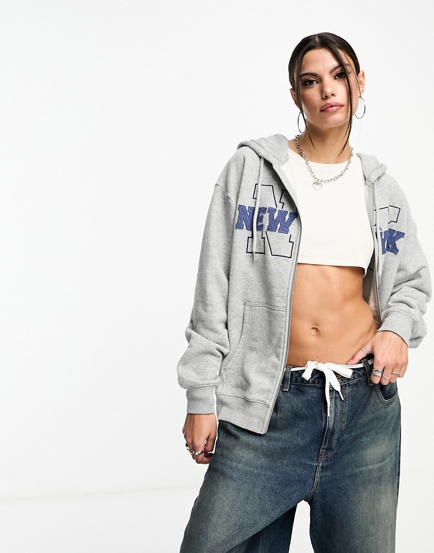 Cotton:on Relaxed Hoodie With New York Graphic-gray